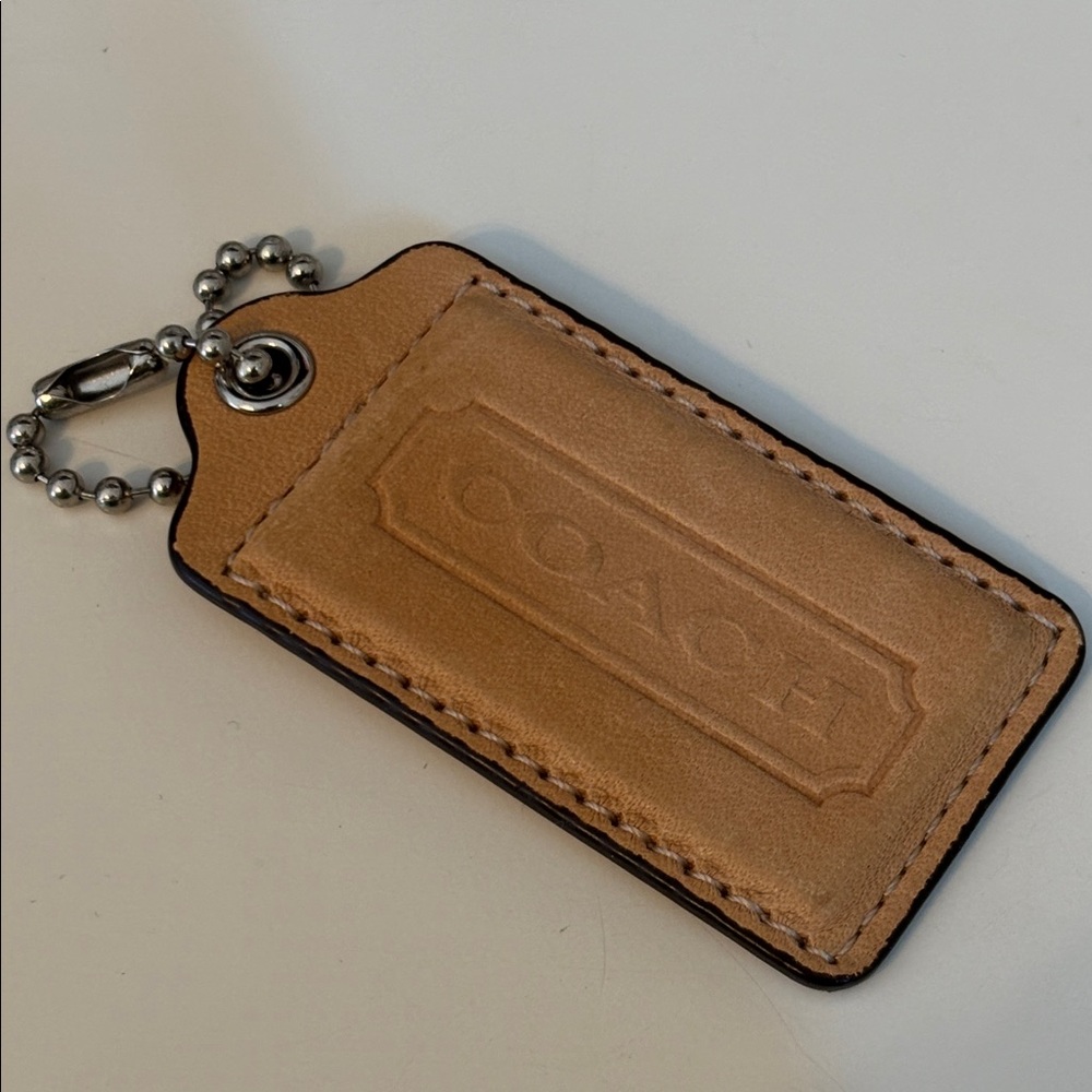 Coach Keychain Leather Tag